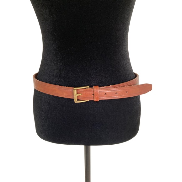 Lauren Ralph Lauren Accessories - Lauren Ralph Lauren Brown Italian Leather Belt Brass Buckle LRL Logo Cognac L